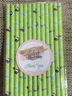 Dinosaur paper straws